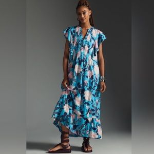 Anthropologie Maeve Cassandra dress in blue floral Small